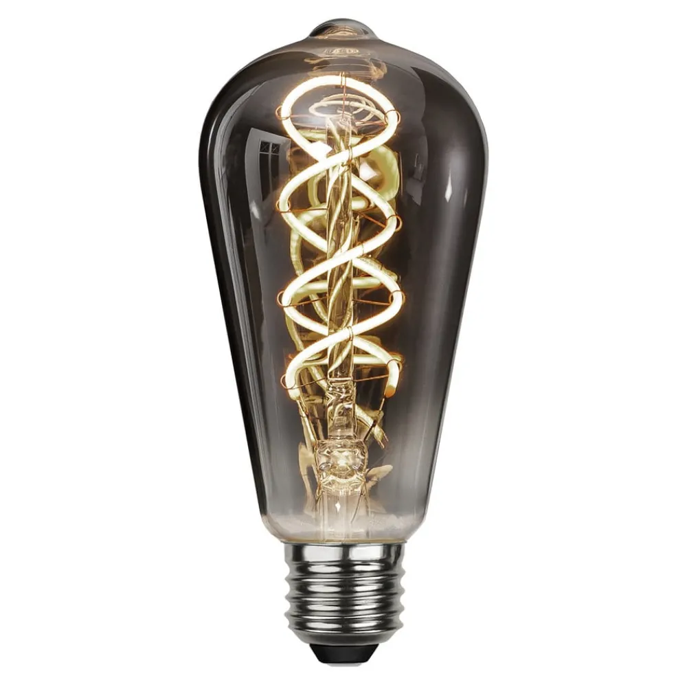 STAR TRADING Dæmpbar Led-Pære|Filament Pære > E27 ST64 2 W rustik LED-pære, filament 2.100 K røg