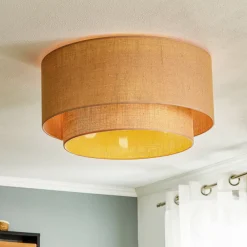 Loftlamper|Loftlamper ^ Euluna Boho jute-loftslampe naturbrun Ø60cm
