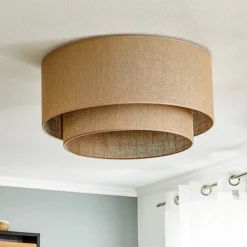 Loftlamper|Loftlamper ^ Euluna Boho jute-loftslampe naturbrun Ø60cm