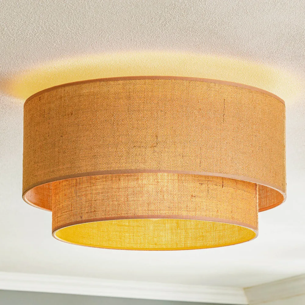 Loftlamper|Loftlamper ^ Euluna Boho jute loftslampe naturbrun Ø45cm