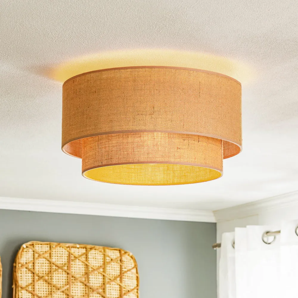 Loftlamper|Loftlamper ^ Euluna Boho jute loftslampe naturbrun Ø45cm