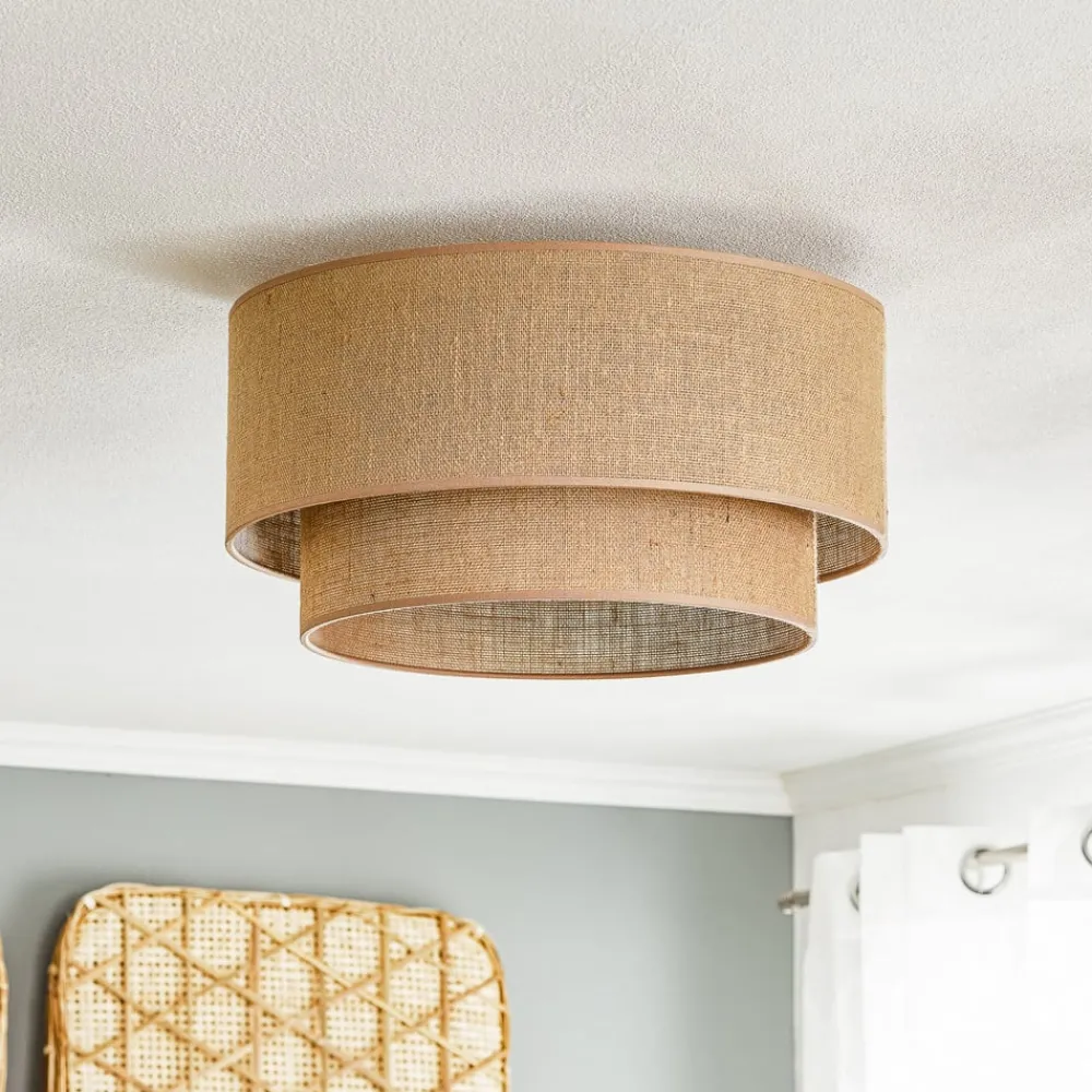 Loftlamper|Loftlamper ^ Euluna Boho jute loftslampe naturbrun Ø45cm