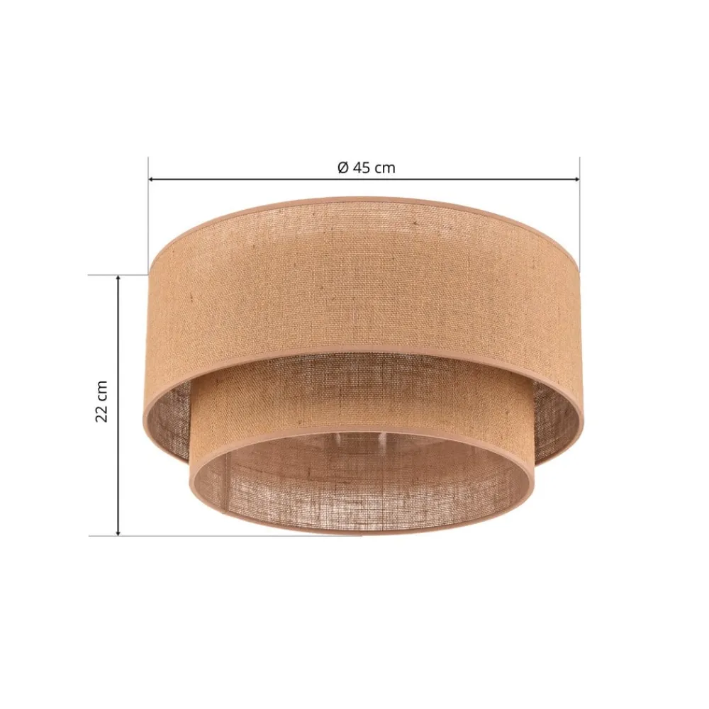Loftlamper|Loftlamper ^ Euluna Boho jute loftslampe naturbrun Ø45cm