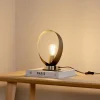 Bordlamper ^ Euluna bordlampe Petla, sort/guld, metal, Ø 19 cm