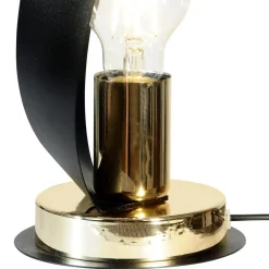 Bordlamper ^ Euluna bordlampe Petla, sort/guld, metal, Ø 19 cm