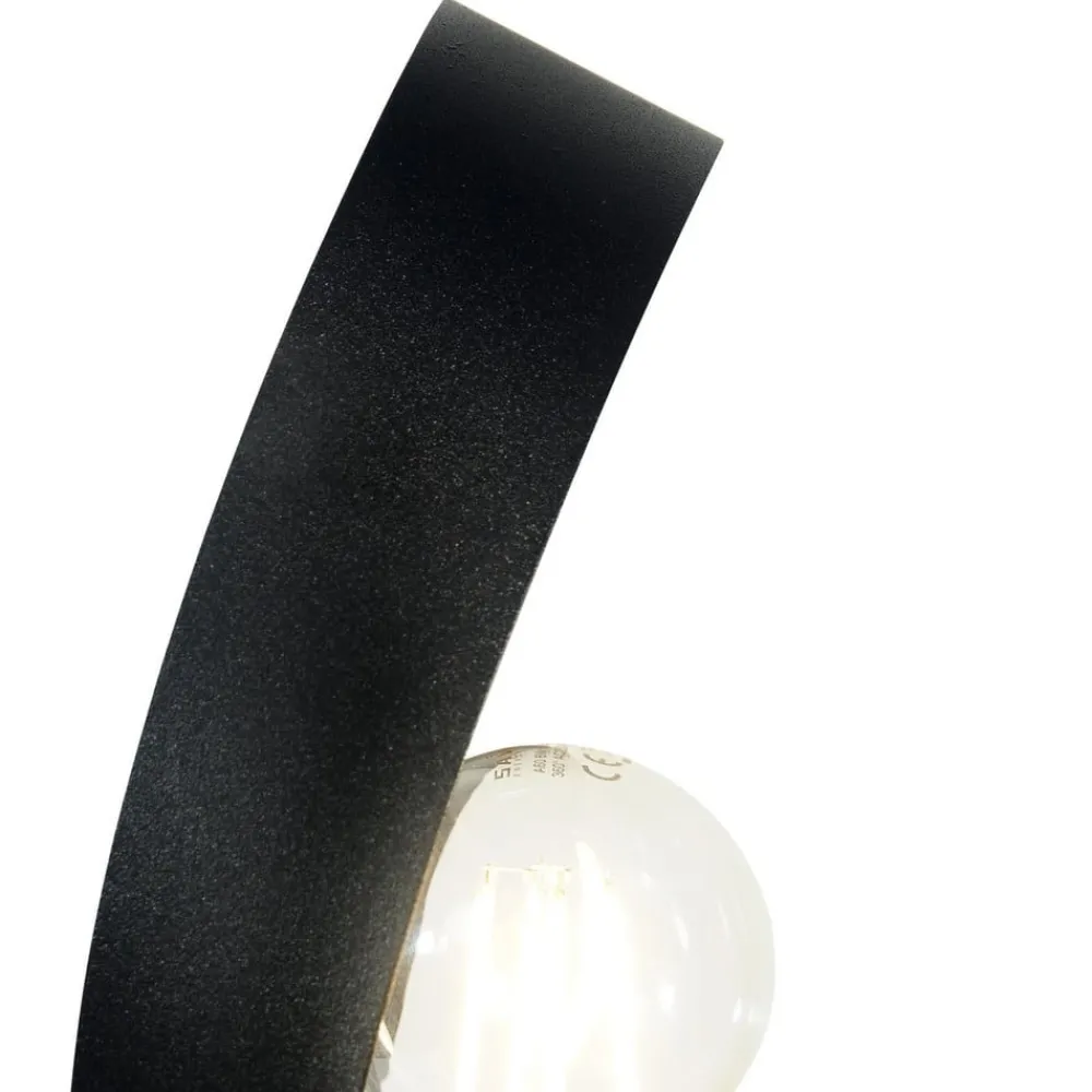 Bordlamper ^ Euluna bordlampe Petla, sort/guld, metal, Ø 19 cm