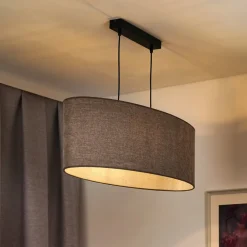 Euluna Pendellamper > hængelampe Celine, cappuccino, chenille-stof, 80 cm