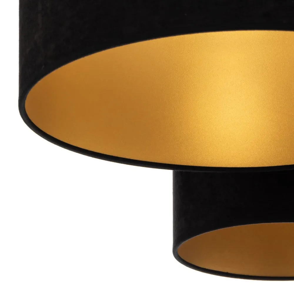 Loftlamper ^ Euluna Lodge loftlampe, 4 lyskilder, sort/guld