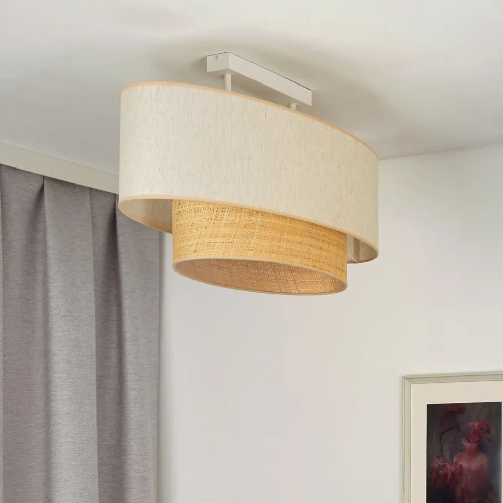 Loftlamper ^ Euluna loftlampe Boho Cotton, beige, raffia natur, 80 cm
