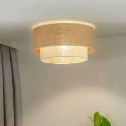 Euluna Loftlamper > loftlampe Boho Jute, naturbrun/hvid, Ø 60 cm