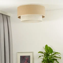 Euluna Loftlamper > loftlampe Boho Jute, naturbrun/hvid, Ø 60 cm