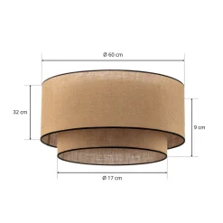 Euluna Loftlamper > loftlampe Boho jute & sort, brun/sort, Ø60cm