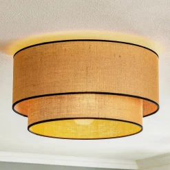 Loftlamper ^ Euluna loftlampe Boho jute & sort, natur/sort, Ø45cm