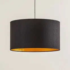 Euluna Pendellamper > Roller hængelampe, sort/guld, Ø 45 cm