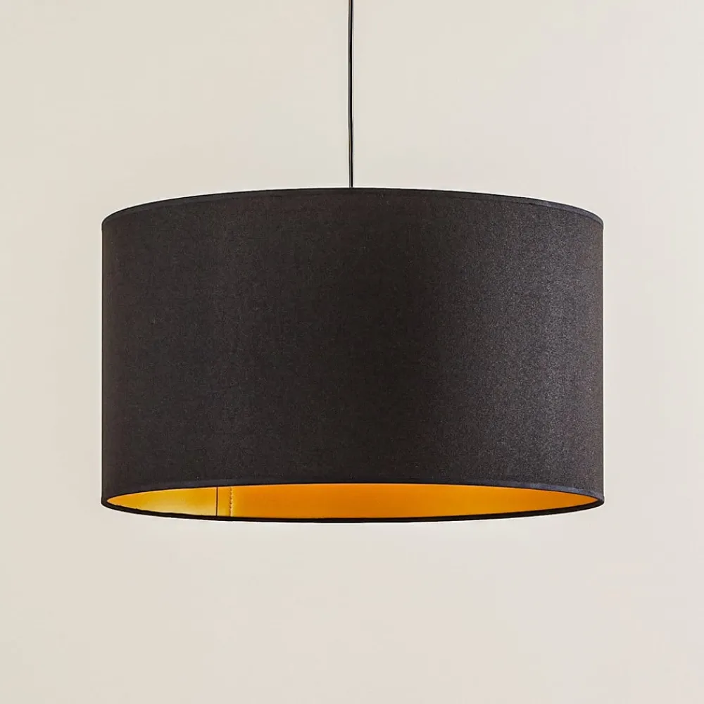 Euluna Pendellamper > Roller hængelampe, sort/guld, Ø 45 cm