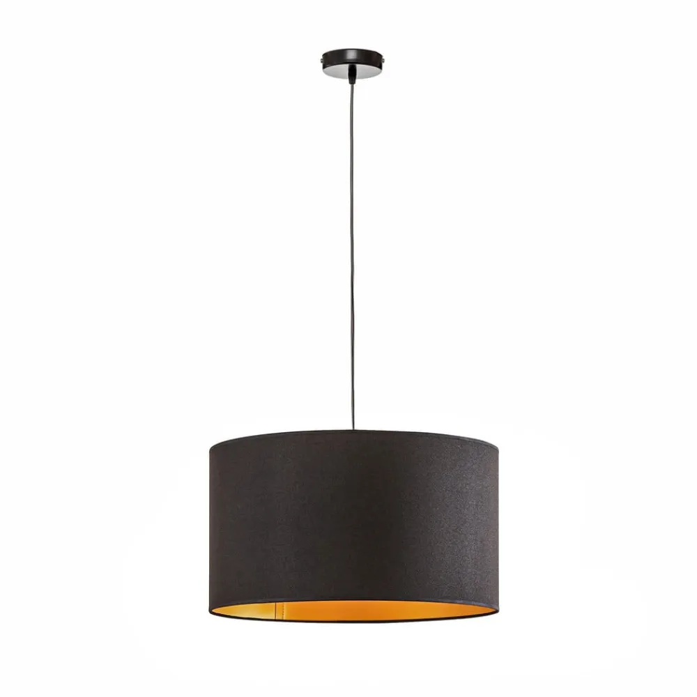 Euluna Pendellamper > Roller hængelampe, sort/guld, Ø 45 cm
