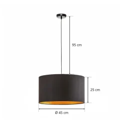 Euluna Pendellamper > Roller hængelampe, sort/guld, Ø 45 cm