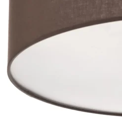 Loftlamper ^ Euluna rulleloft, jordfarvet stofskærm, Ø50cm
