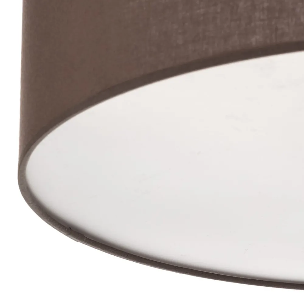 Loftlamper ^ Euluna rulleloft, jordfarvet stofskærm, Ø50cm
