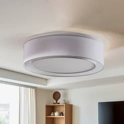 Euluna Loftlamper > Tibu loftlampe, tekstil, Ø50cm, grå