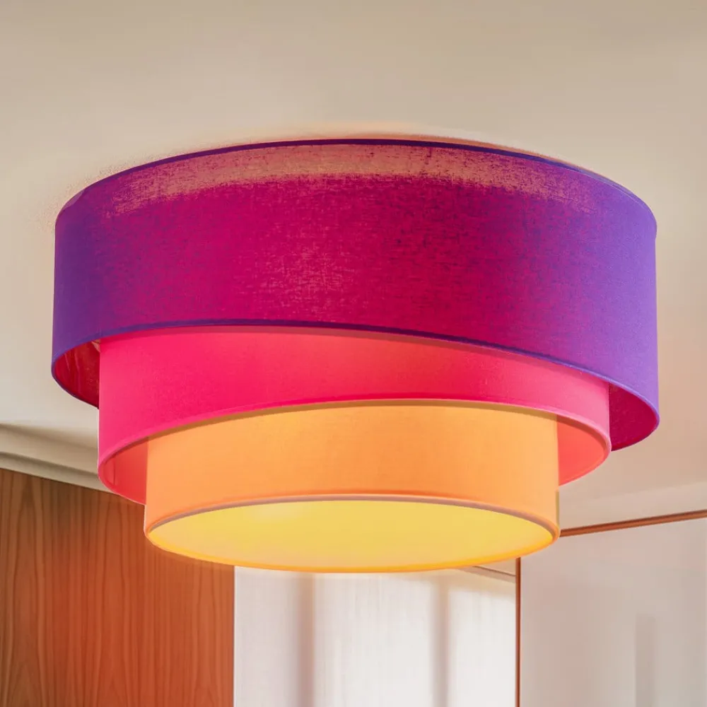 Loftlamper ^ Euluna Trio Max tæppe, Ø60cm, violet/pink/orange