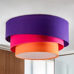 Loftlamper ^ Euluna Trio Max tæppe, Ø60cm, violet/pink/orange