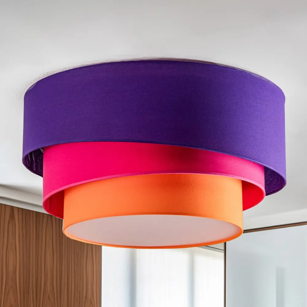 Loftlamper ^ Euluna Trio Max tæppe, Ø60cm, violet/pink/orange