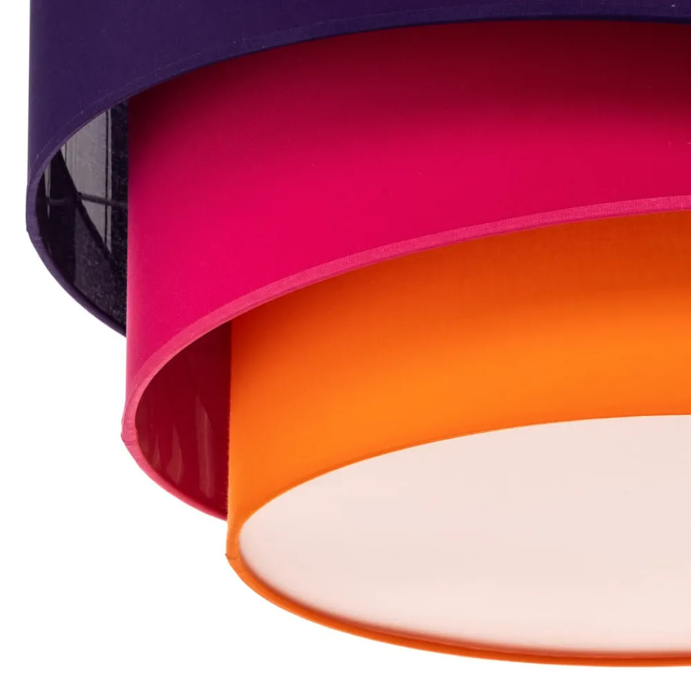 Loftlamper ^ Euluna Trio Max tæppe, Ø60cm, violet/pink/orange