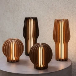 Eva Solo Terrassebelysning|Bordlamper > LED-bordlampe Radiant, lyst træ, Ø 14 cm, USB