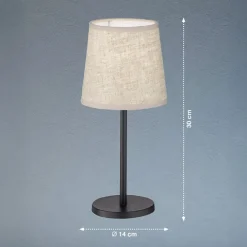 FH Lighting Bordlamper > Eve bordlampe, hørskærm, sort/sand