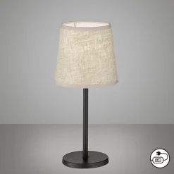 FH Lighting Bordlamper > Eve bordlampe, hørskærm, sort/sand