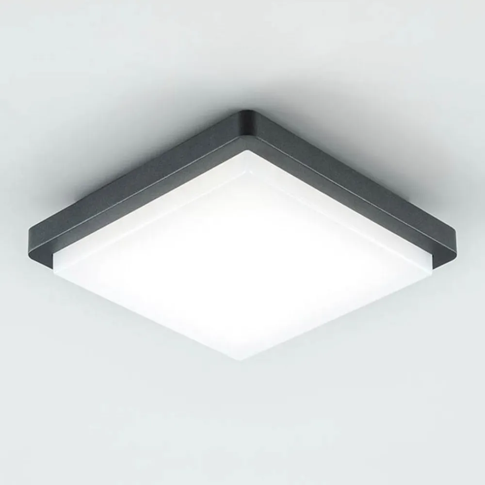 Udendørs Loftlamper ^ EVN LED udendørs loftlampe Tectum, 23x23 cm, antracit, 150°