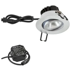 Udendørs Loftlamper ^ EVN PC65 udendørs indbygningslampe rund 3000K krom mat