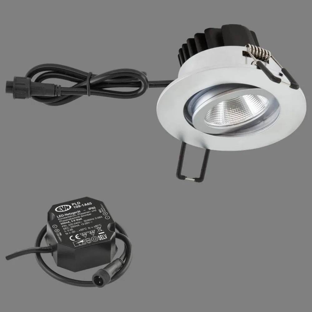 Udendørs Loftlamper ^ EVN PC65 udendørs indbygningslampe rund 3000K krom mat