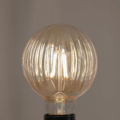 Lucande Dæmpbar Led-Pære|Filament Pære > E27 3,8 W LED G95 2.700 K 340lm riller, rav, 5 stk