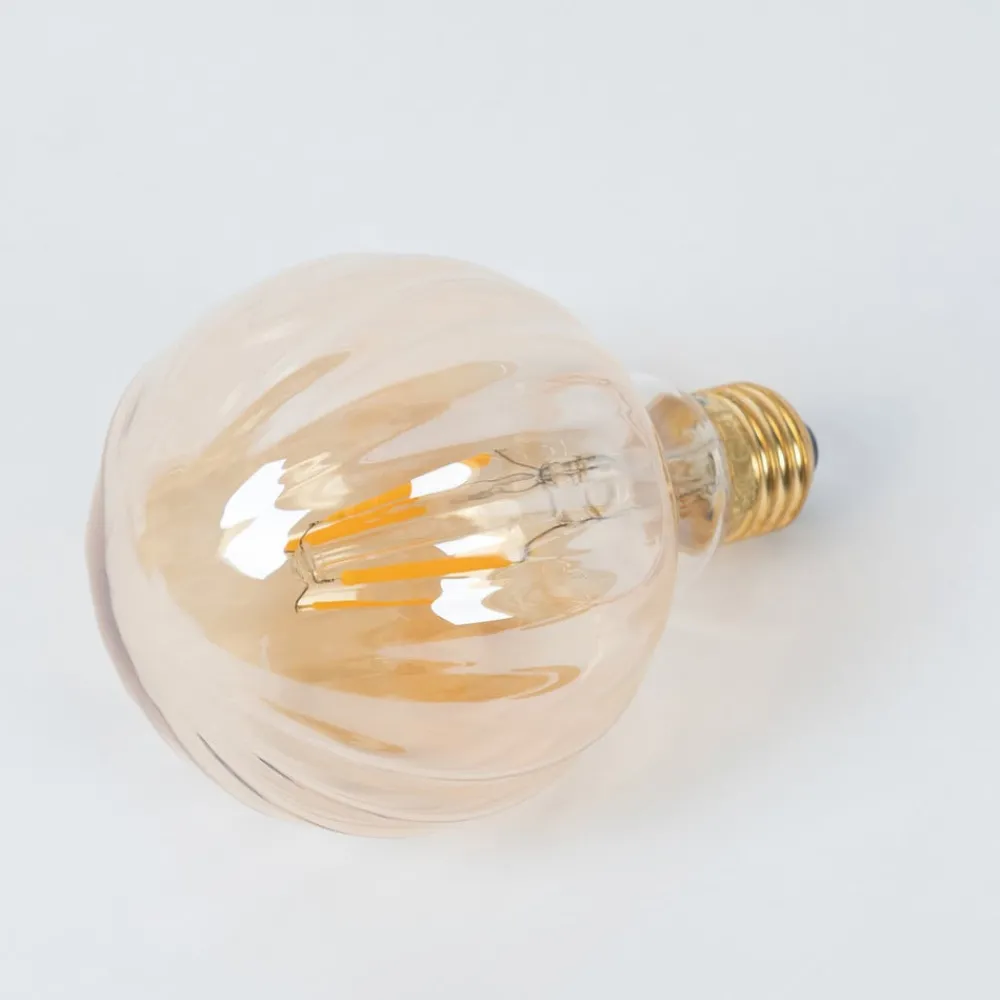 Lucande Dæmpbar Led-Pære|Filament Pære > E27 3,8 W LED G95 2.700 K 340lm riller, rav, 2 stk