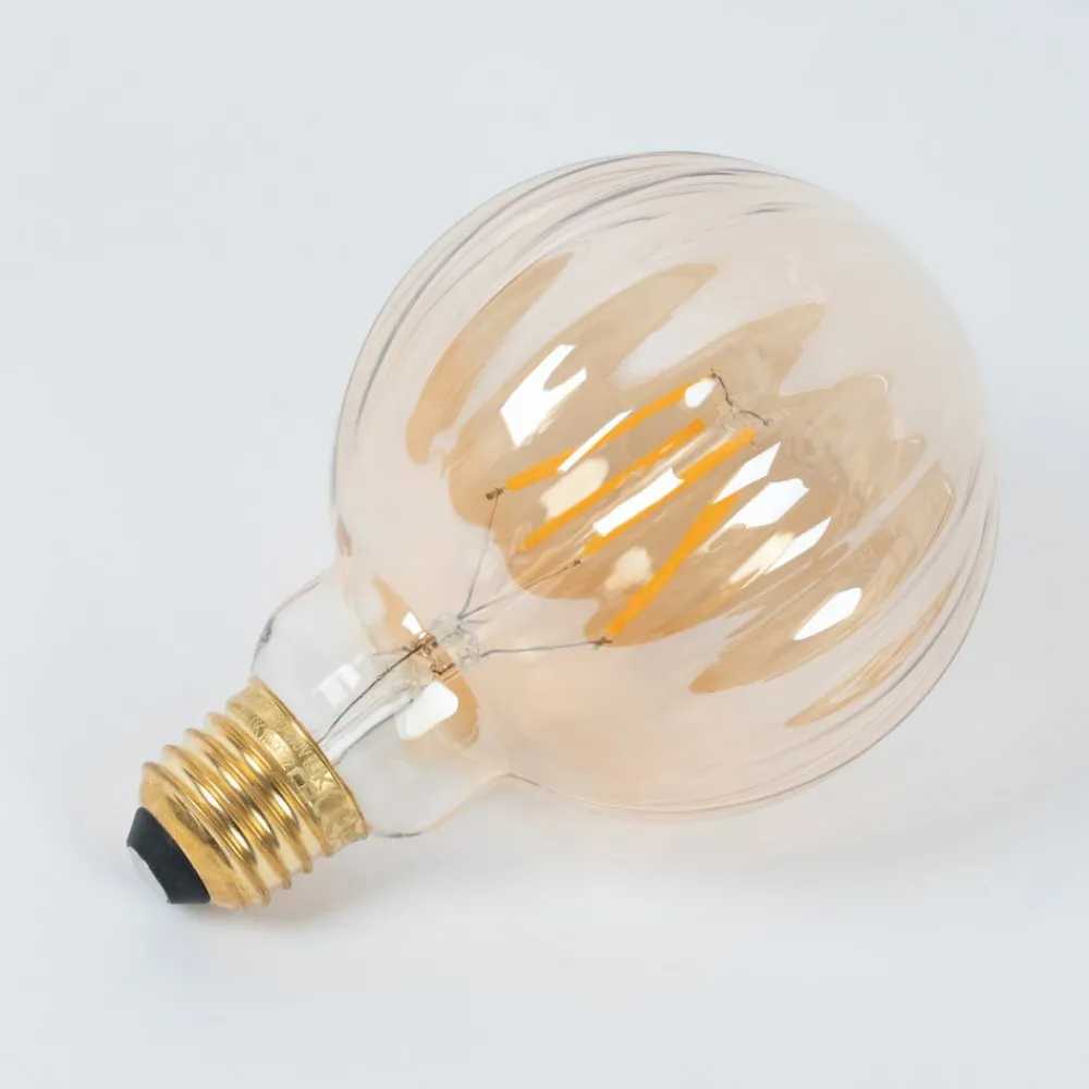 Lucande Dæmpbar Led-Pære|Filament Pære > E27 3,8 W LED G95 2.700 K 340lm riller, rav, 2 stk