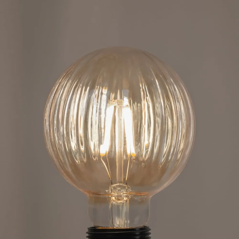 Lucande Dæmpbar Led-Pære|Filament Pære > E27 3,8 W LED G95 2.700 K 340lm riller, rav, 2 stk