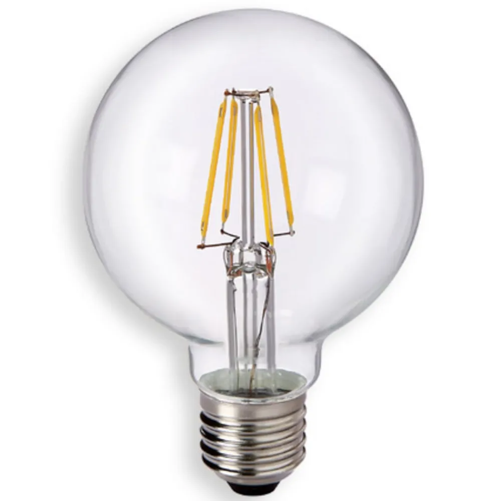 Sylvania Filament Pære|Led Pærer > E27 6W 827 LED globe G80 klar