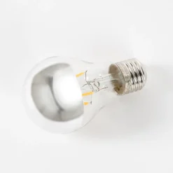 Dæmpbar Led-Pære|Filament Pære ^ Lucande E27 3,5W topforspejlet LED-pære A60, 2700K sølv