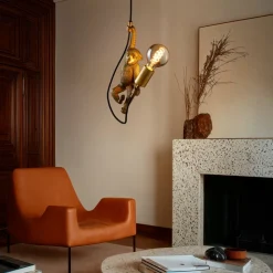 Lucide Pendellamper|Pendellamper > Extravaganza Chimp pendel, guld mat/sort