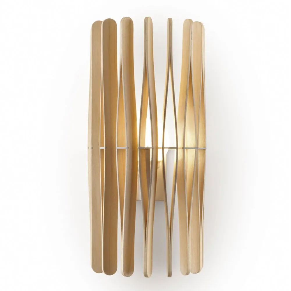Fabbian Væglamper > Stick bordlampe i træ, cylinderformet