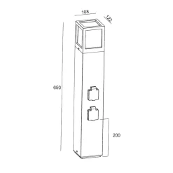Deko-Light Gadebelysning > Facado Socket stikkontaktsøjle, højde 65 cm