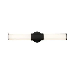 Quintiesse Væg- Og Spejllamper > Facet Dual LED-væglampe til badeværelset, sort, 2 lyskilder, bredde 66 cm