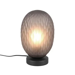 Trio Lighting Bordlamper > Facette bordlampe, røgfarvet grå, højde 29 cm, glas, E27