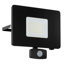 EGLO Væglampe Med Sensor|Udendørs Spot > Faedo 3 udendørs LED-spot med sensor, sort, 50 W