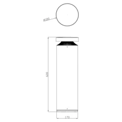 Gadebelysning ^ Deko-Light Faro LED-gadelampe, højde 60 cm, mørkegrå, DALI, 3.000 K