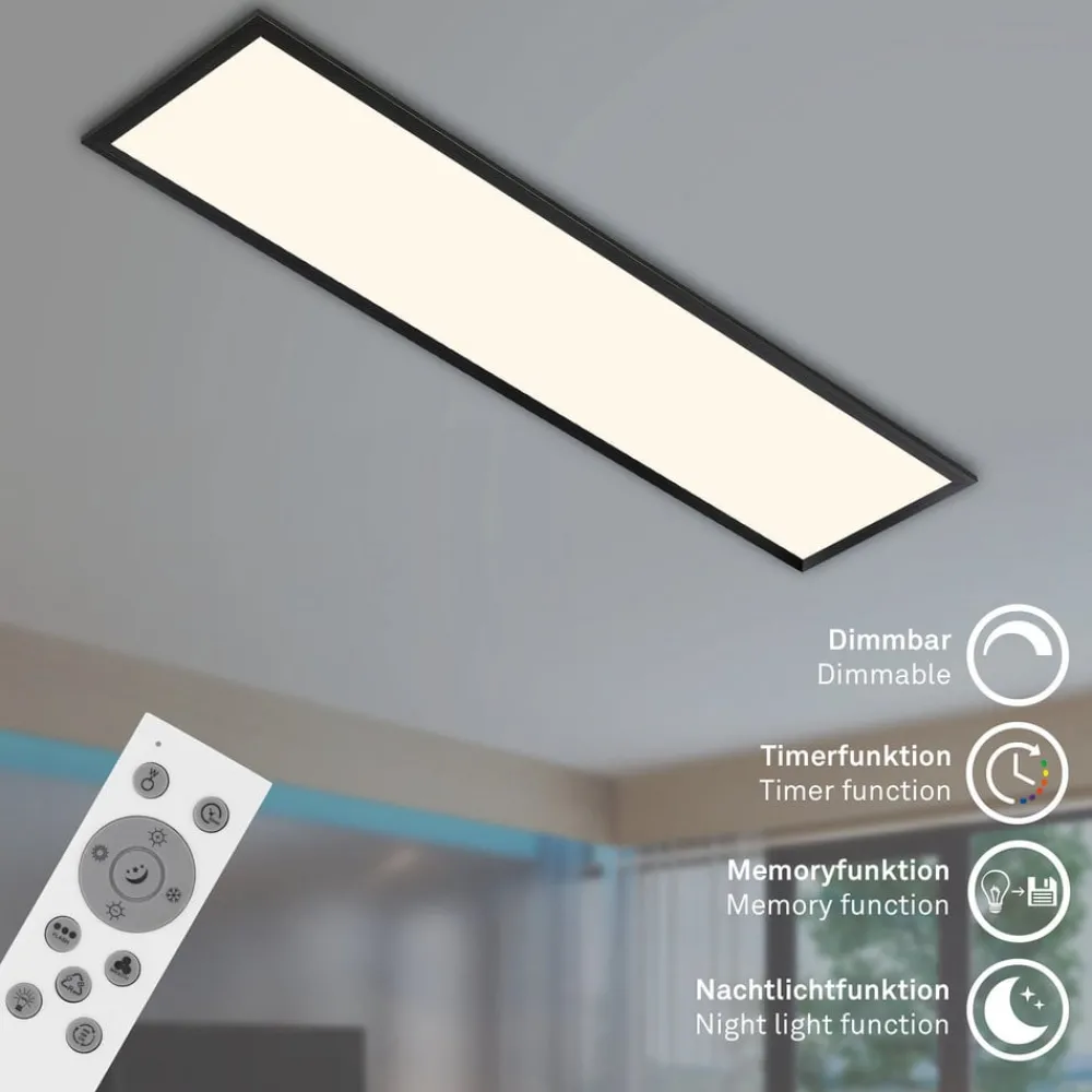 Gang|Loftlamper ^ Briloner Farvet LED-panel, dæmpbart, RGB, CCT, 100x25cm