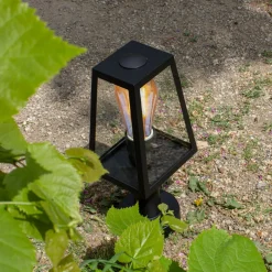 LUTEC Sokkellamper > Fia sokkellampe i mat sort med klart glas