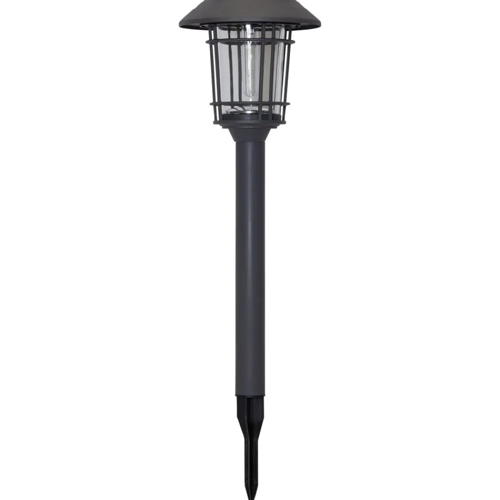 Solcellelamper|Udendørs Spot ^ STAR TRADING Filip LED-solcellelampe i grafit med jordspyd